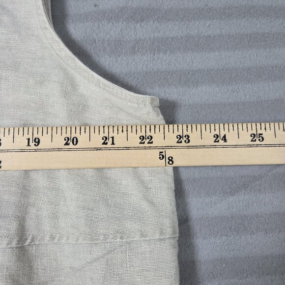 Kathie Lee Vest Womens 14W 16W Beige Linen Cotton Button Front Plus Size Casual - Picture 6 of 11